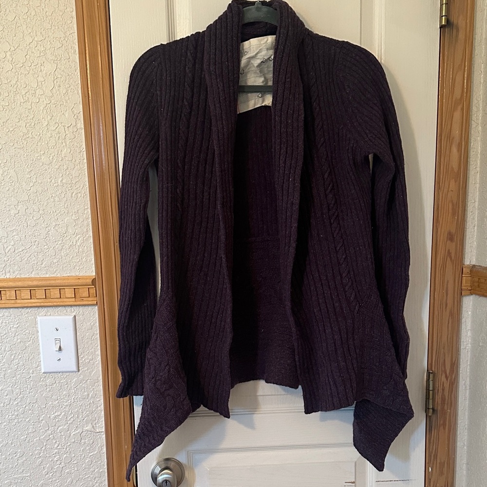 Anthropology Canary Wool Purple Cardigan